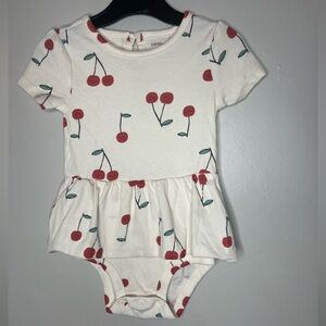 Carters Short Sleeve Cherry Skirt Onesie Girls Size 24 Months